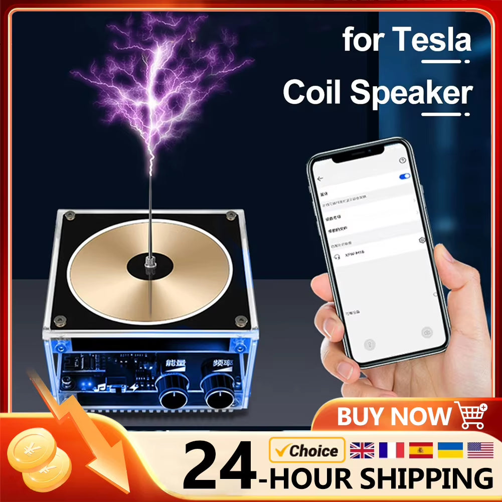 For Tesla Coil Speaker Electric Arc Generator Bluetooth-Compatible Speaker Electronic Coil for Tesla Experiment Desktop Toy Mode