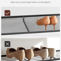 Shoe Rack for Entryway, 5 Tier Shoe Storage Shelves, 16-20 Pairs Shoe Organizer, with Sturdy Wooden Top and Steel Frame, Free Standing, Industrial, Rustic Brown and Black ULBS038B01